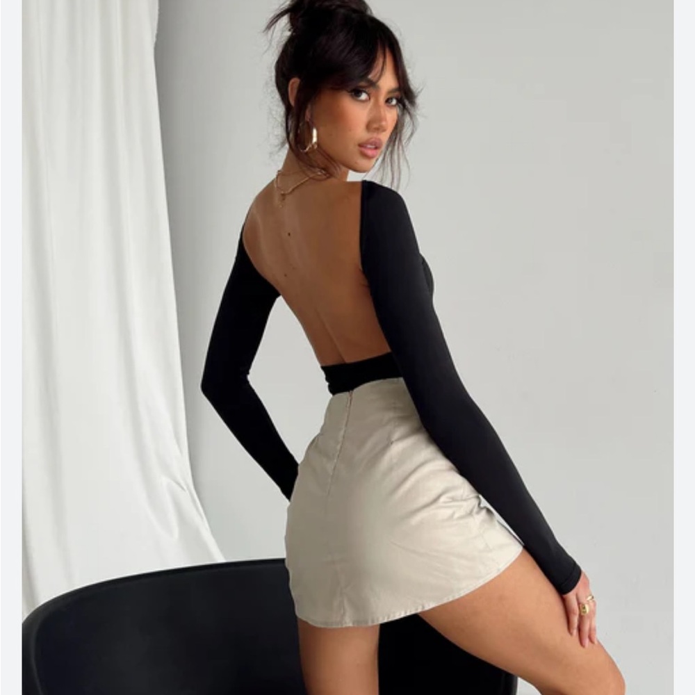 Princess Polly Black Long Sleeve Bodysuit